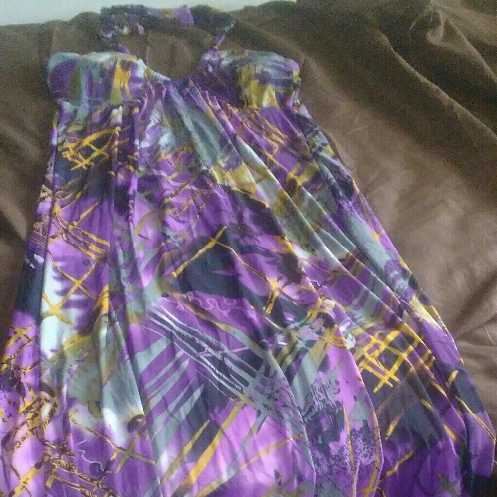 Beautiful stylish long purple dress